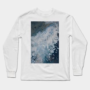 Frozen Waters Acrylic Pour Vector Long Sleeve T-Shirt